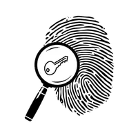 Magnifying glass over a fingerprint