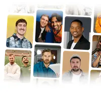 An stylised illustration of a phone with a filmreel containing the faces of famous YouTubers on top